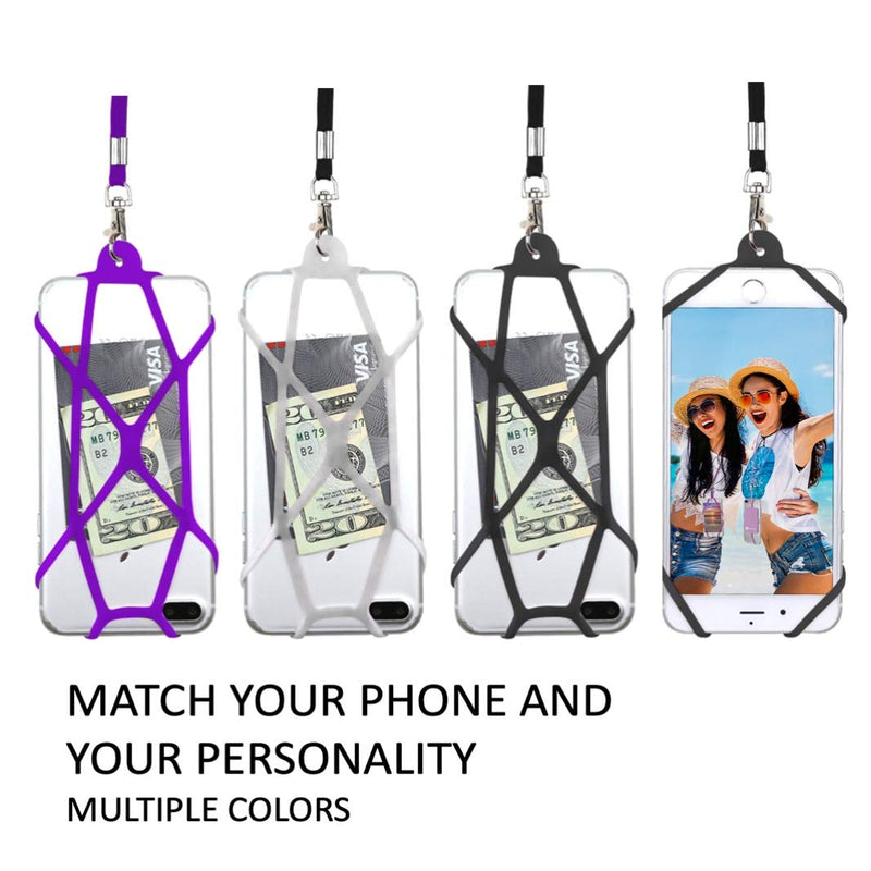  [AUSTRALIA] - Gear Beast Universal Cell Phone Lanyard - Silicone Cell Phone Holder for Walking w/Neck ﻿Strap, Purple