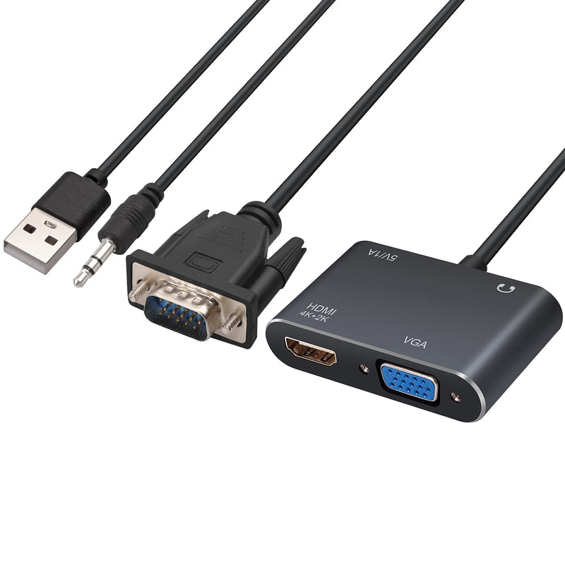  [AUSTRALIA] - LiNKFOR VGA to HDMI + VGA Adapter, 1 VGA in HDMI VGA 2 Out for Computer, Desktop, Laptop