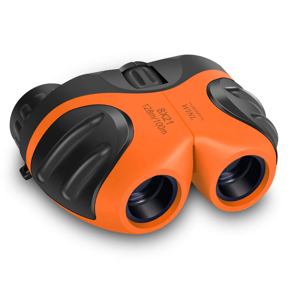  [AUSTRALIA] - mom&myaboys Best Toys for 4-9 Year Old Boys, Toys Binoculars for Kids,8x21 Compact Telescope Boys Gifts 10 Years Old to Wildife and Theater,Gifts for Girl 8 Year Old(Orange) Orange