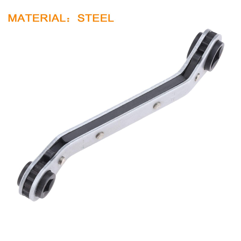  [AUSTRALIA] - gohantee Refrigeration Ratchet Wrench 4 Different Sizes - 1/4 x 3/16 Square x 3/8 x 5/16 Square Air Conditioning Ratcheting Service Wrench