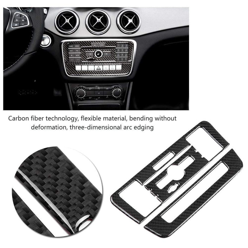  [AUSTRALIA] - Qiilu Carbon Fiber CD AC Console Control Panel Carbon Fiber Trim Hard Cover Frame for Mercedes-Benz A Class B Class CLA GLA