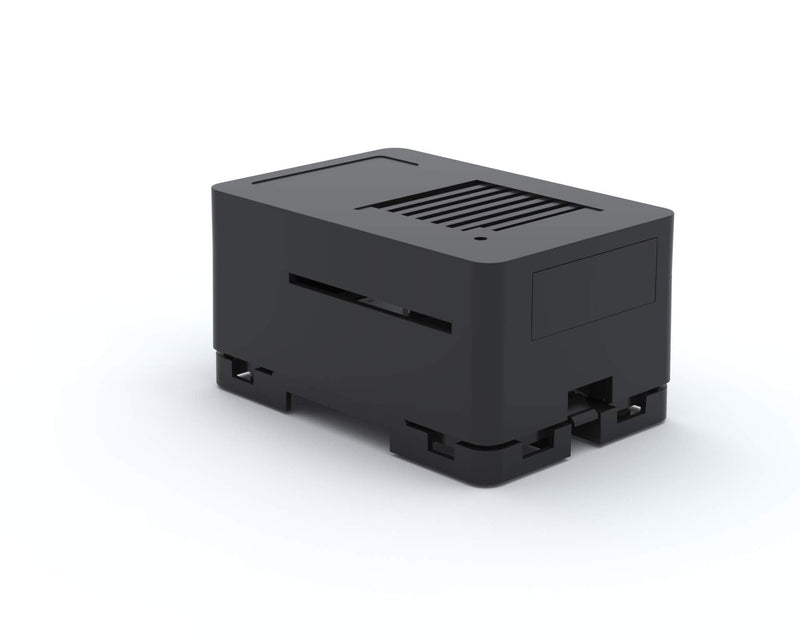  [AUSTRALIA] - MaticBox Case for Raspberry Pi 3 / Pi 2 / Tinker Board – Low Profile, Stackable, Universally Mountable DIN Rail, Automation Friendly, Fan Support (Black) Black
