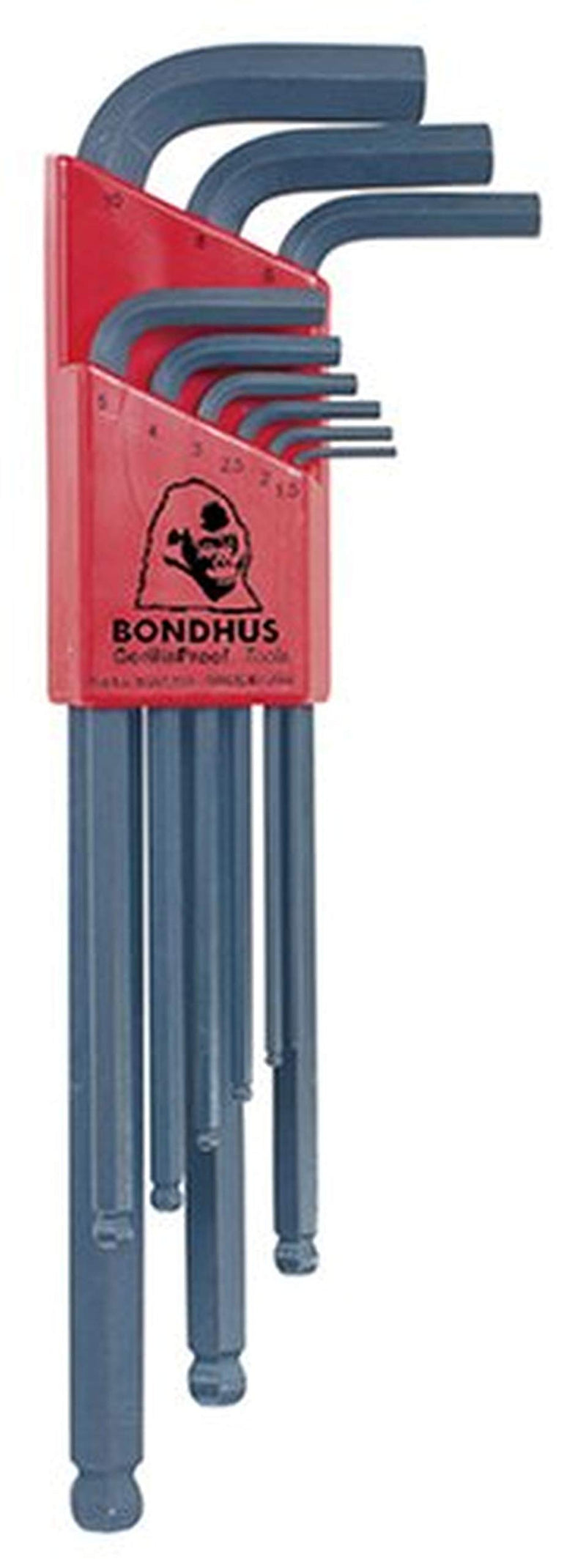  [AUSTRALIA] - Bondhus 10999 Set of 9 Balldriver L-wrenches, ProGuard Finish, sizes 1.5-10mm S