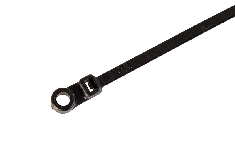  [AUSTRALIA] - GTSE 100 Pack Of Black Screw Mount Head Zip Ties, 4" x 0.1" (100mm x 2.5mm), Zip Ties With Screw Hole 4" (18lb)