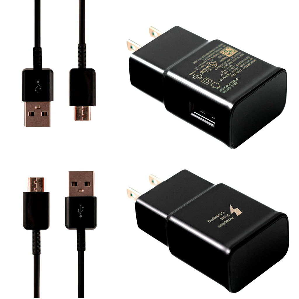  [AUSTRALIA] - 15W Wall USB Type C Charger Fast Charging Kit 2 Pack for Android Phone 6.6ft Cable for Samsung Galaxy S8 S9 S10 Plus Active S10e S20 S21 S22 S23 Z Fold 2 3 Ultra Plus Note 8 9 10 20