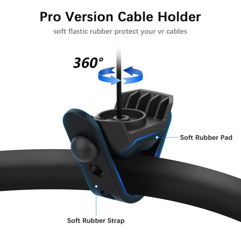  [AUSTRALIA] - AMVR [Pro Version] VR Cable Management System, 6 Packs Ceiling Pulley System for Oculus Quest/Quest 2/Rift/Rift S/Valve Index/HTC Vive/Vive Pro/HP Reverb G2/PSVR VR Cord Accessories, VR Link Cable Black