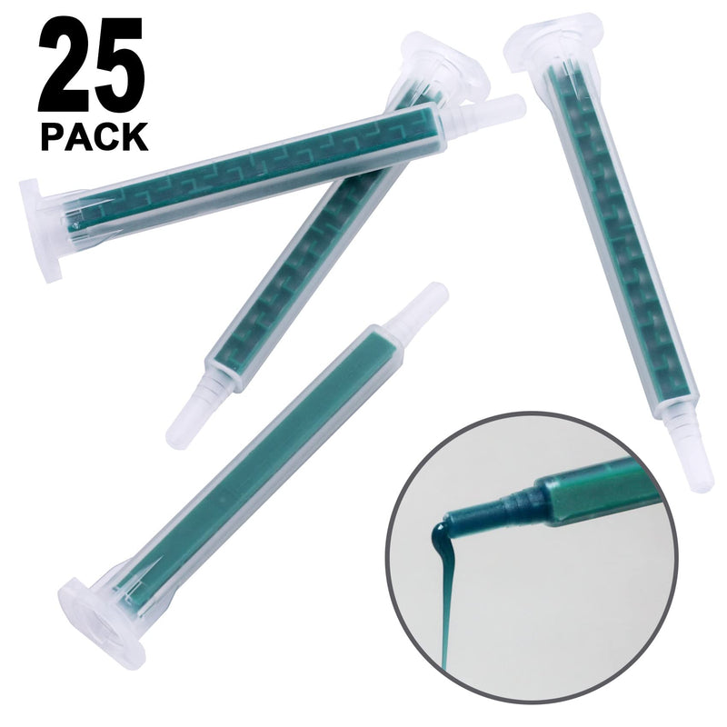  [AUSTRALIA] - PAGOW 25Pcs 3.3 Inch Epoxy Mixing Nozzle Adhesive Cartridges Gun Applicator Static Mixer Tip for 50ml/1.7oz (1:1/1:2ratio) 16 Element