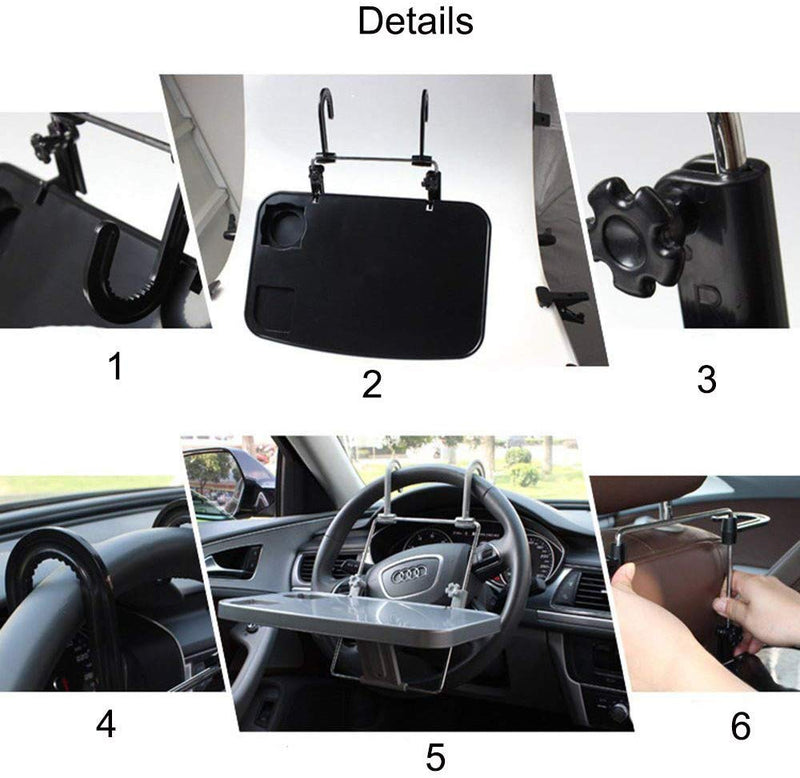  [AUSTRALIA] - ifory Multi-Functional Tablet Holder, Portable Car Vehicle Seat Back Mount Tray, Foldable Hanging Laptop Desk and Car Dining Food Drink Desk Cup Holder