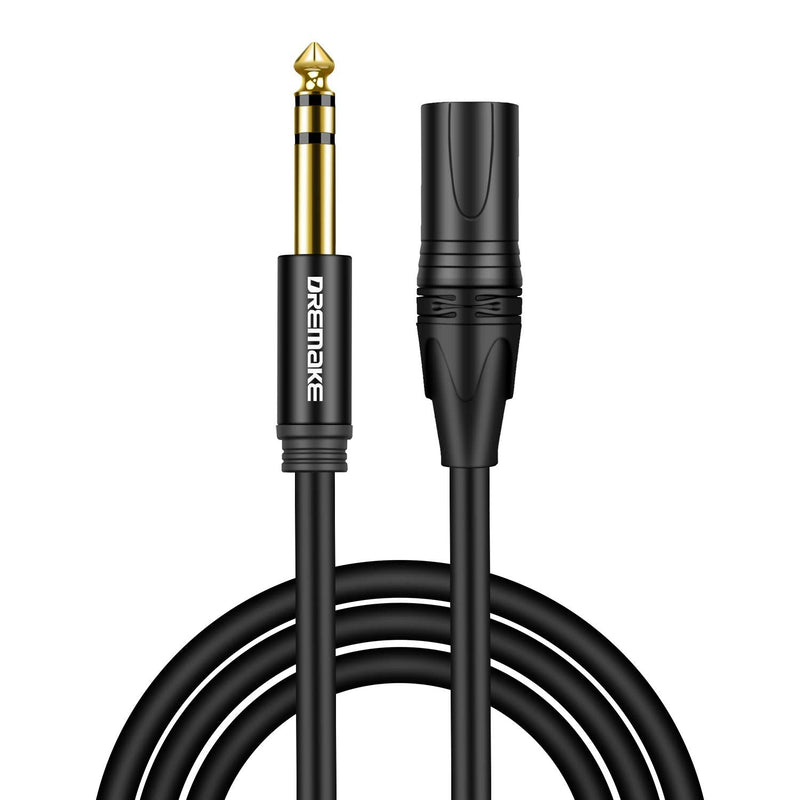  [AUSTRALIA] - DREMAKE 40 Foot TRS Stereo 6.35mm 1/4 Inch to XLR Balanced Mic Cable Male to Male Audio Patch Cord for Speakers, Amplifier 40FT/12M