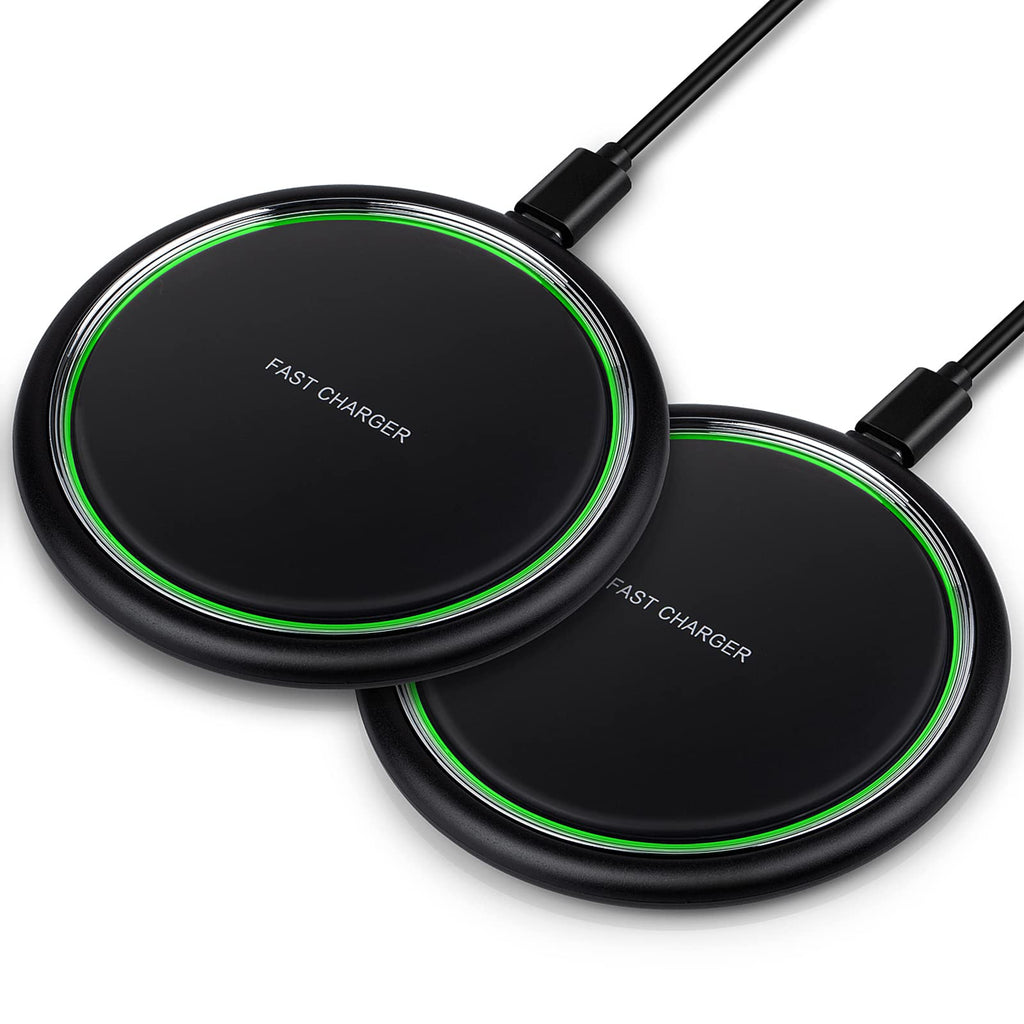  [AUSTRALIA] - Wireless Charger, iSeekerKit 2 Pack 15W Max Fast Wireless Charging Pad Compatible for iPhone 13/12 Pro/XR/XS/X/8, Galaxy S10/S10e/Note10/9, Google Pixel 3/3XL, V30 V40(No Adapter)