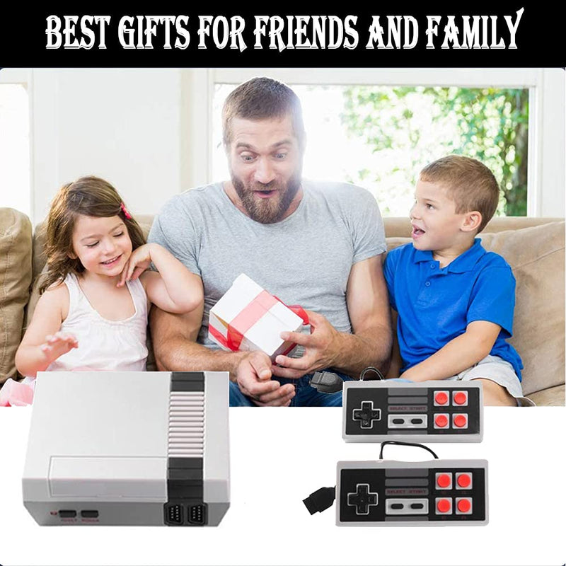  [AUSTRALIA] - Classic Retro Console, 8-bit AV Output Mini NES Video Game Console Built-in 620 Games with 2 Classic Controllers for Christmas Birthday