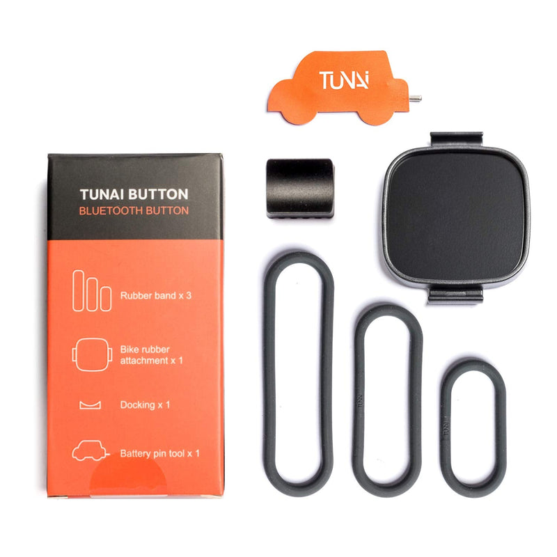  [AUSTRALIA] - TUNAI Button Bluetooth Remote Control Kit for iPhone and Android; Wireless IPX7 Waterproof Phone Controller for Car Bike Motorbike Steering Wheel; Stereo, Audio, Siri & Camera