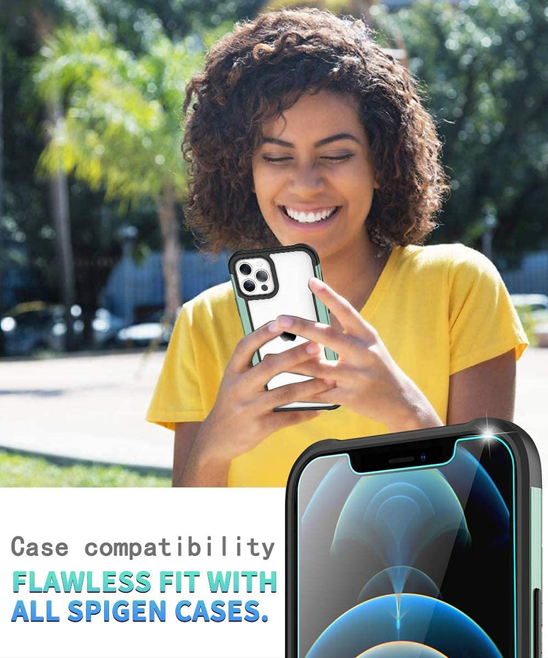  [AUSTRALIA] - Musment Compatible with iPhone 12 case, Compatible with iPhone 12 pro Case,[Airbag Series] with [2xScreen Protector] 15Ft. Drop Tested [Scratch-Resistant] 6.1 Inc- Light Green…