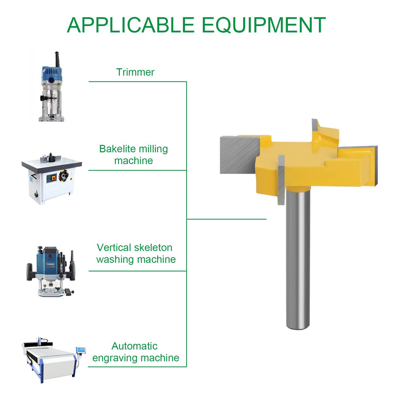  [AUSTRALIA] - 6 mm shank cleaning milling cutter, spoilboard surface milling cutter bit, face milling cutter, plate milling cutter, flat milling cutter for surface woodworking