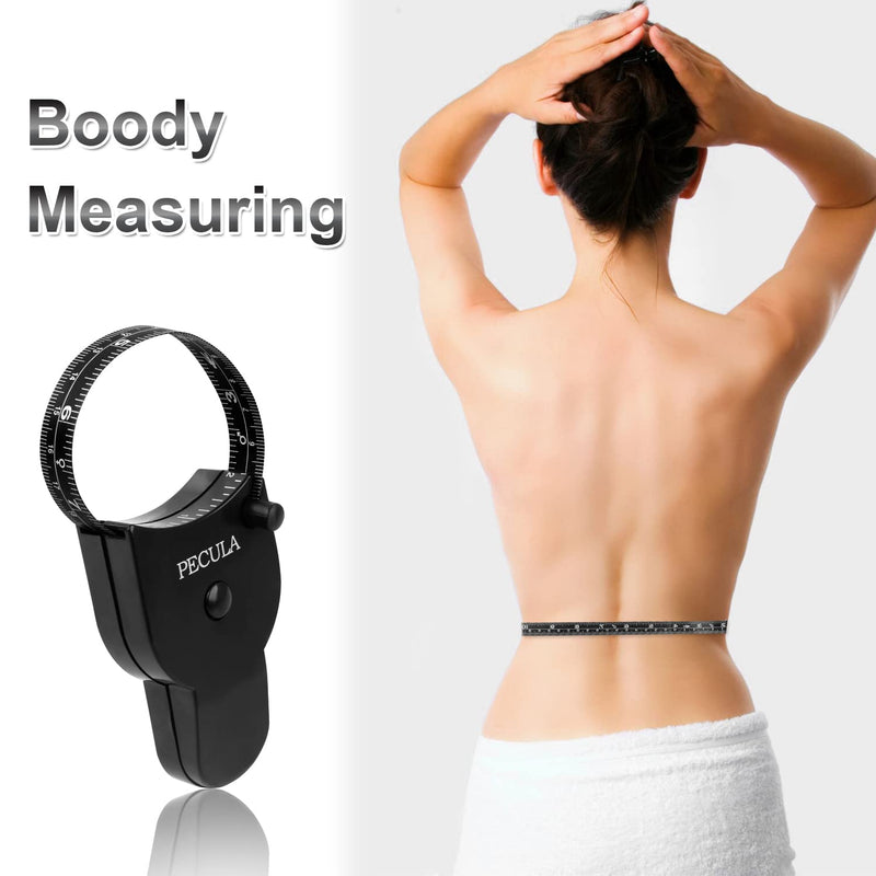  [AUSTRALIA] - Body Measuring Tape 60 inch, Body Tape Measure, Lock Pin and Push Button Retract, Body Measurement Tape, Black