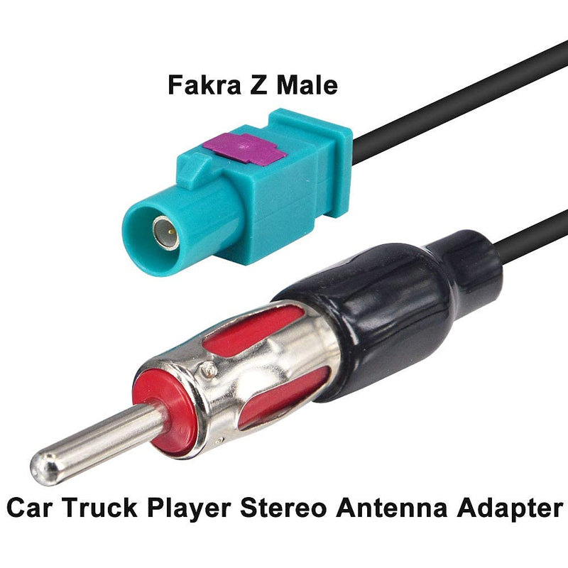  [AUSTRALIA] - onelinkmore Car Antenna Universal Vehicle Radio Stereo AM & FM Antenna Connector Cable Fakra Z Male Female to DIN Plug Connector Cable for Car Stereo Audio HD Radio Head Unit CD Media Player Receiver