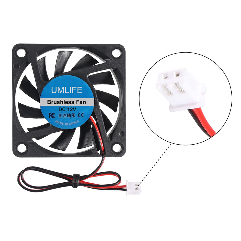  [AUSTRALIA] - UMLIFE 4-Pack 60mm x 60mm x 10mm 6010 12V Brushless DC Cooling Fan 2pin for DIY 3D Printer Extruder Humidifier