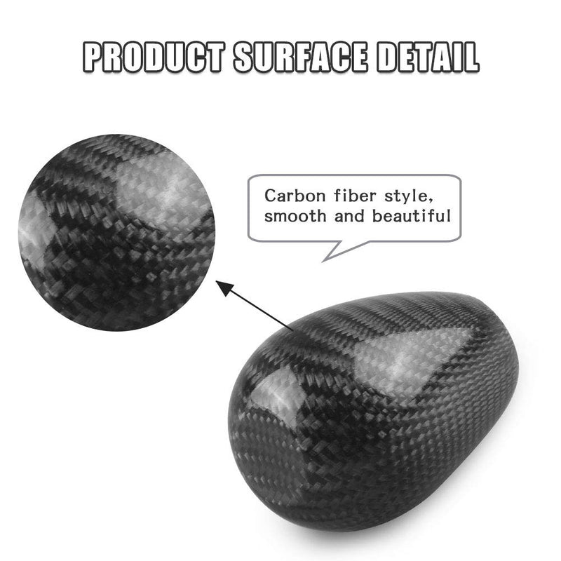 RYANSTAR Carbon Fiber Shift Knob with Adapters, Black Oval Ball Stick Shifter Knobs Compatible with Honda Infiniti Lexus Mazda Mitsubishi Nissan etc. - LeoForward Australia