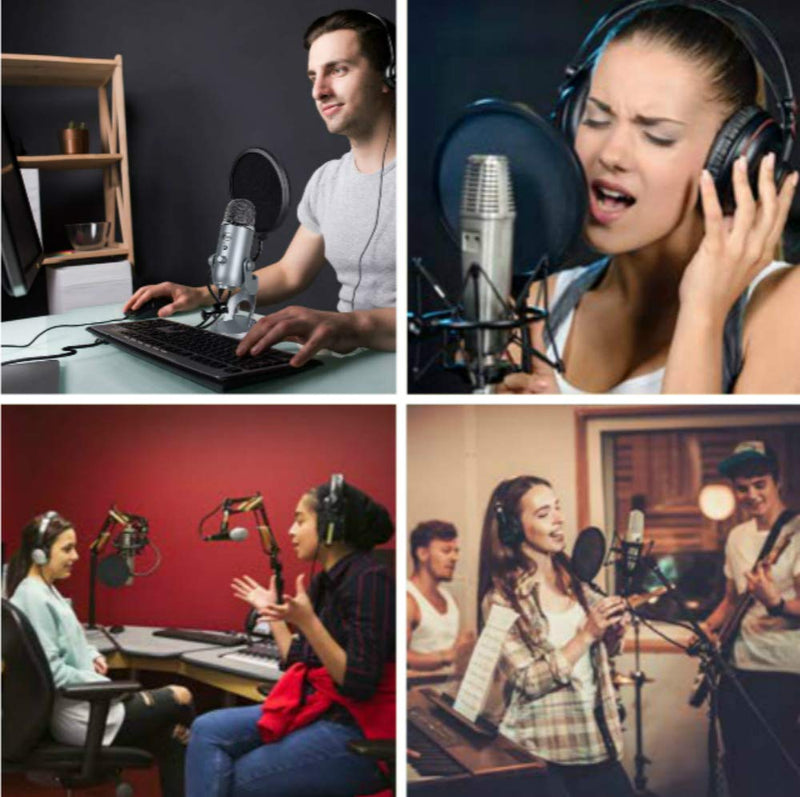  [AUSTRALIA] - Microphone Pop Filter For Blue Yeti and Any Other Microphone Dual Layered Wind Pop Screen With Flexible 360° Gooseneck Clip Stabilizing Arm By Earamble
