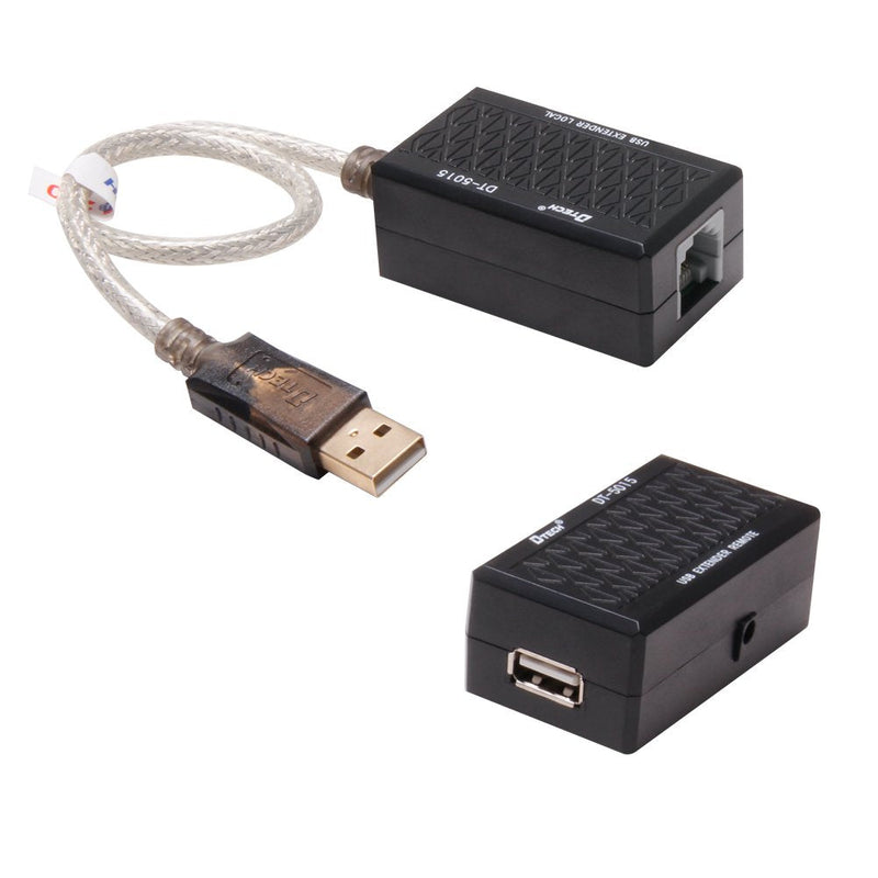  [AUSTRALIA] - DTECH USB Extension Adapter USB to RJ45 Extender Over Cat5 Cat5e Ethernet Cable Set Connection up to 200ft 1 port