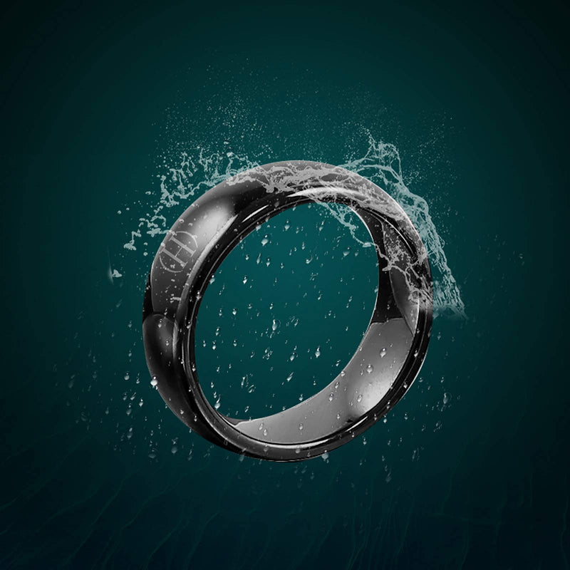  [AUSTRALIA] - HECERE Waterproof Ceramic NFC Ring, NFC Forum Type 2 215 496 Bytes Chip Universal for Mobile Phone, All-Round Sensing Technology Wearable Smart Ring, Fasion Ring for Men or Women (11#, Black) 11#