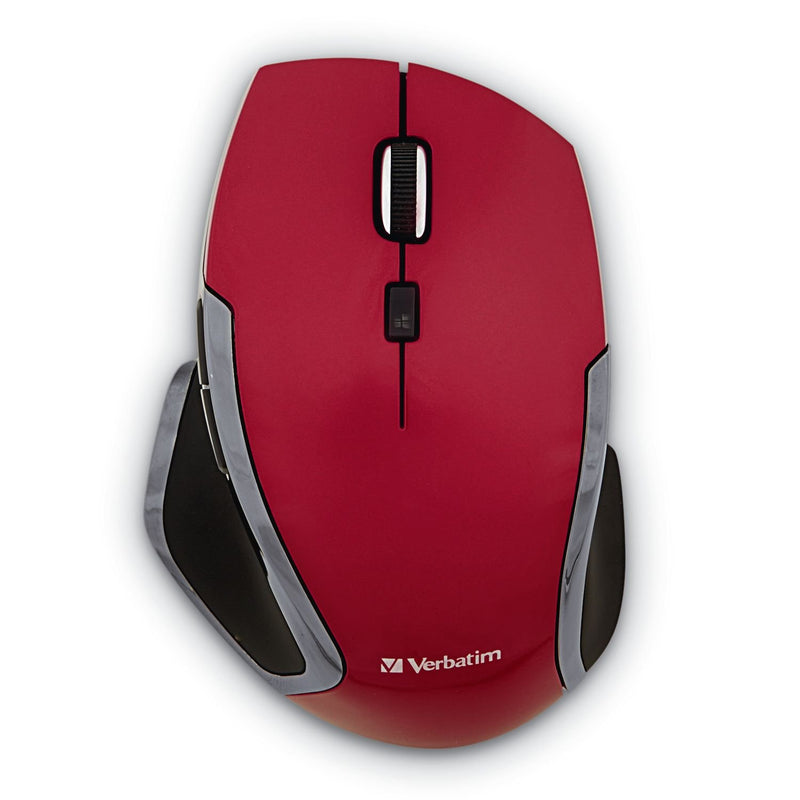 Verbatim 2.4G Wireless 6-Button LED Ergonomic Deluxe Mouse - Computer Mouse with Nano Receiver for Mac and PC – Red - LeoForward Australia