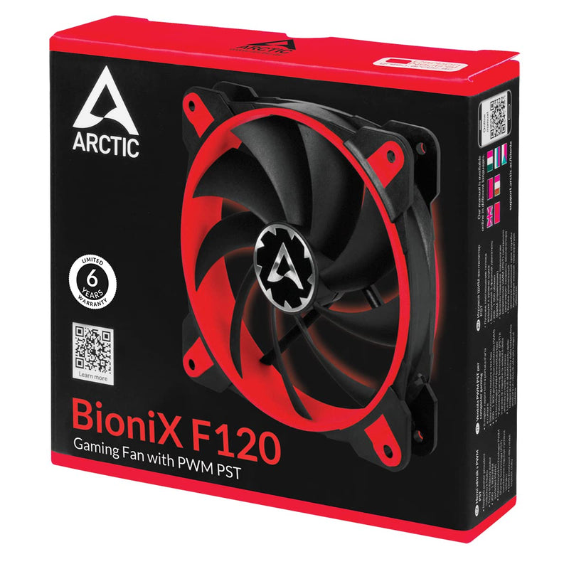  [AUSTRALIA] - ARCTIC BioniX F120 - 120 mm Gaming Case Fan with PWM Sharing Technology (PST), Very quiet motor, Computer, 200–1800 RPM - Red BioniX F120 (red)
