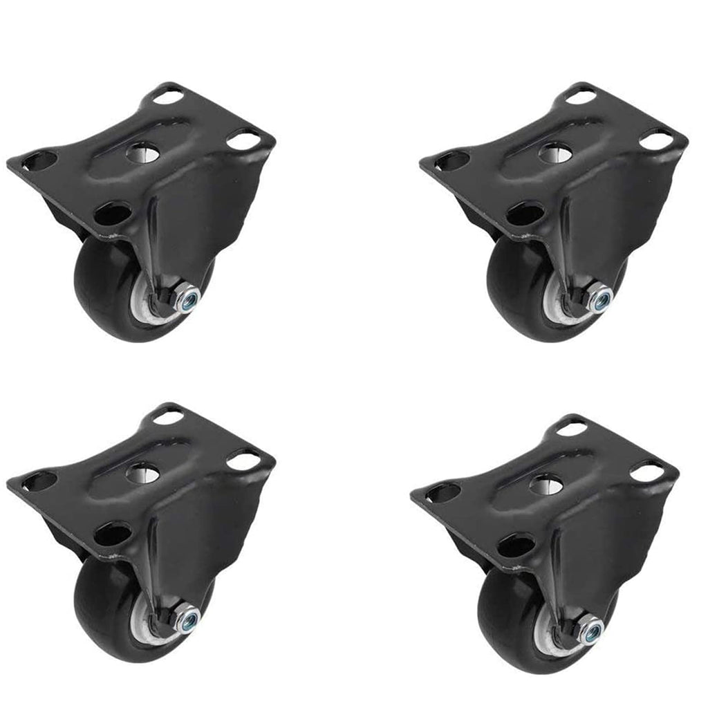  [AUSTRALIA] - Luomorgo 4 Pcs 1.5 Inch Rigid Fixed Top Plate Caster Wheels Non-Swivel Top Plate Casters
