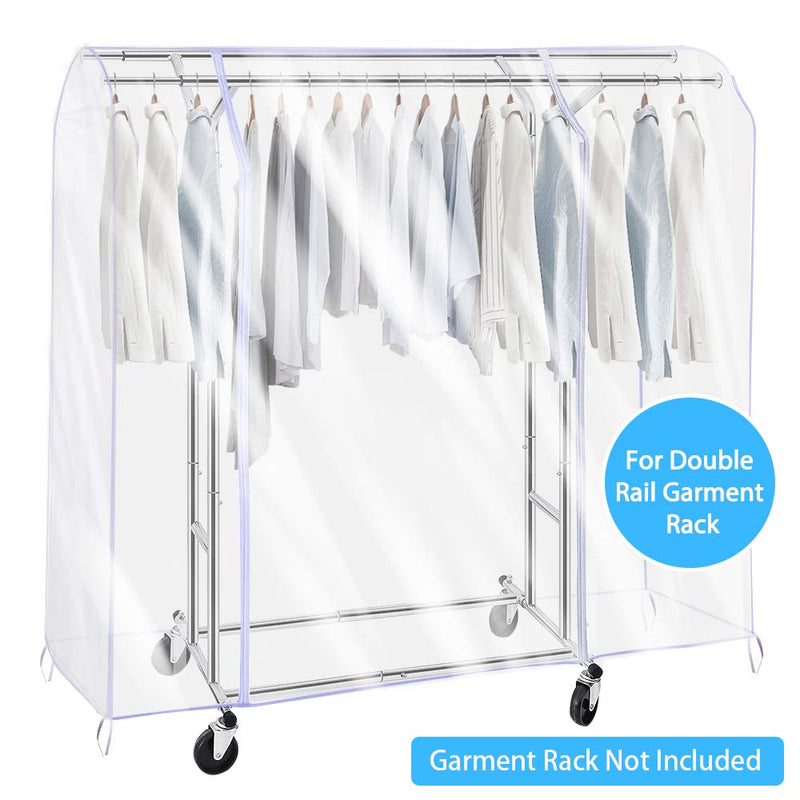  [AUSTRALIA] - SIWUTIAO Garment Rack Cover,5Ft Transparent PEVA Clothing Rack Cover ONLY, Clear Clothes dustproof Waterproof Cover 59x20x59 inch