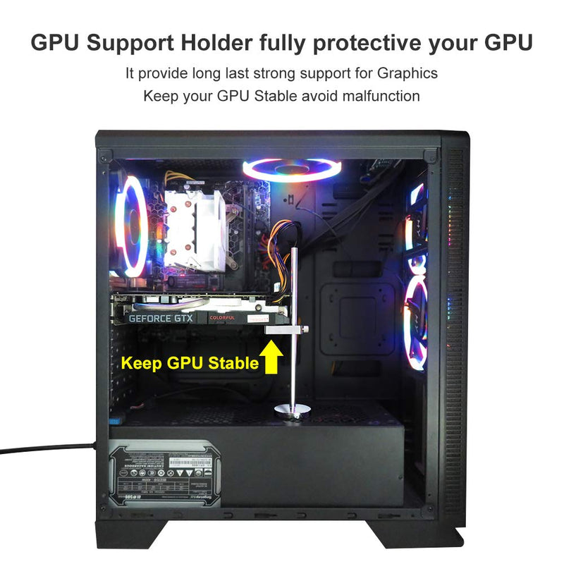  [AUSTRALIA] - Graphics Card GPU Brace Support, gpu Support Bracket,Brace Bracket,Video Card Sag Holder Bracket, for Single or Dual Graphics Card Silver