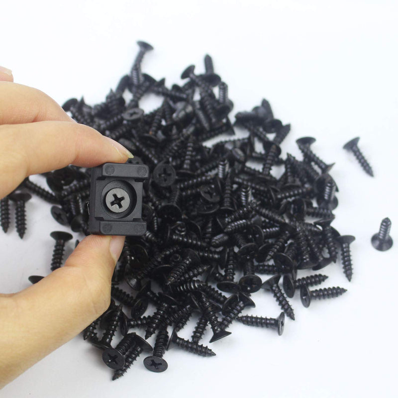 [AUSTRALIA] - Pro-Grade, Slim, 1x .6 Cable Tie Mounts with Screws 100 Pack. High Strength, Black Zip Tie Bases for Wire Management. Permanently Anchor to Wall, Desk or Baseboard. Run Cords at Your Home or Office