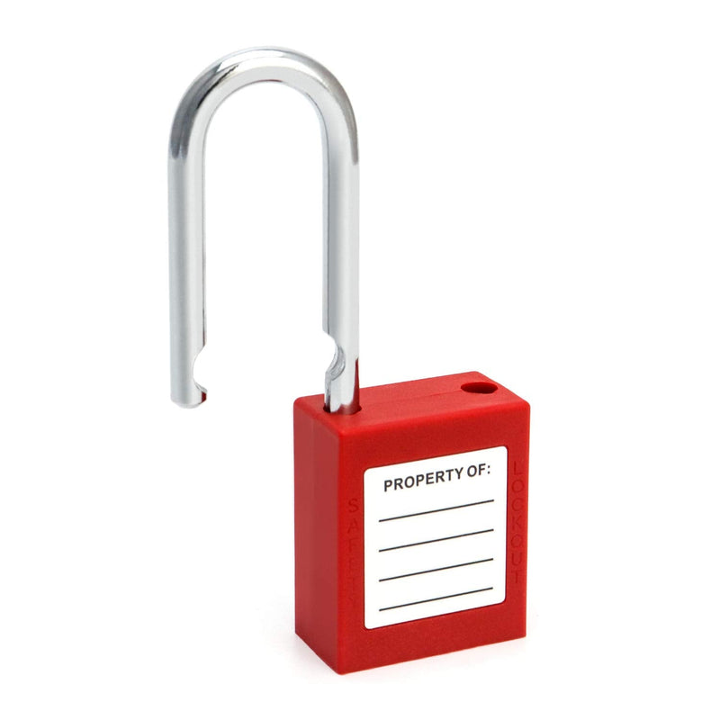  [AUSTRALIA] - QWORK Red Lockout Tagout Safety Padlock, 2 Padlocks with 4 Keys 2 Pack