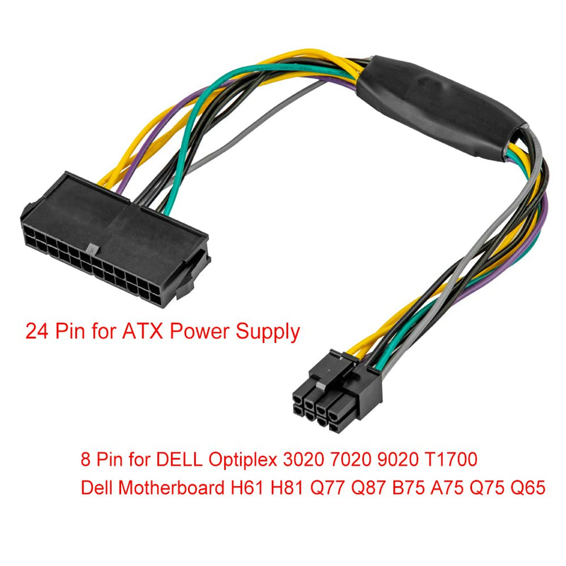  [AUSTRALIA] - Main Power ATX 24 Pin to 8 Pin Adapter for Dell Optiplex 3020 7020 9020 Precision T1700