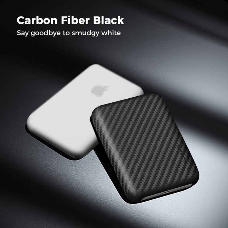  [AUSTRALIA] - MONOCARBON Real Carbon Fiber Case Compatible with Magsafe Battery Pack, Slim Ultra-Thin Shockproof Cover, Lightweighter Anti-Scratch Cover Case for Magsafe Portable Charger, Matte Finish.