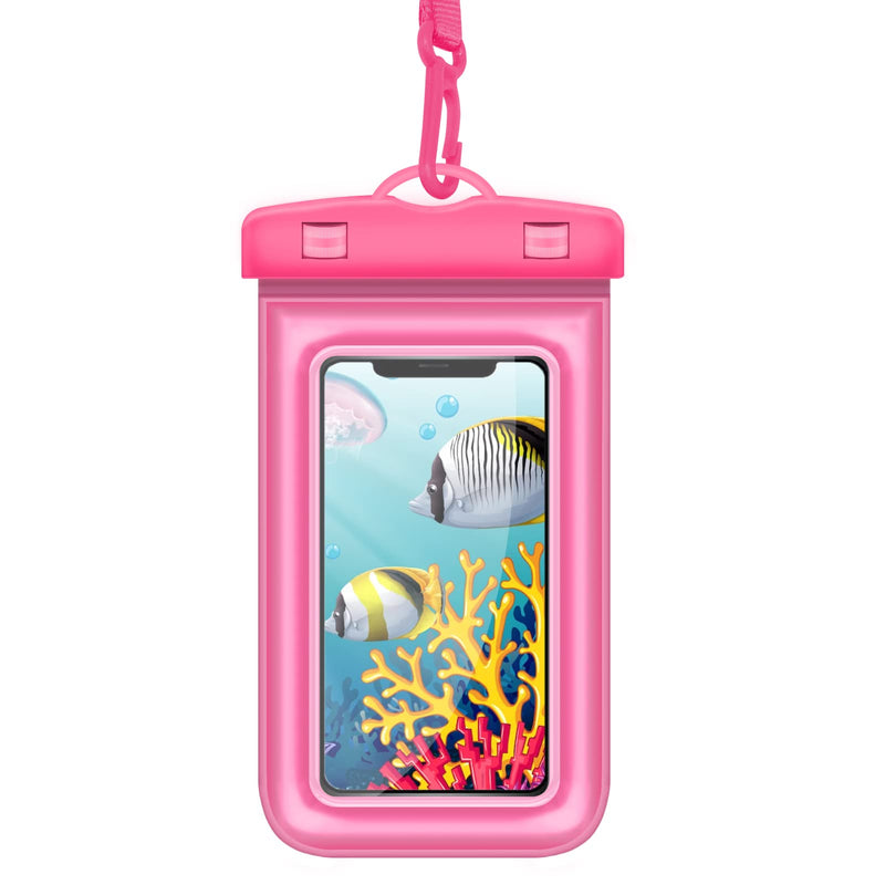  [AUSTRALIA] - FYJLXF Universal Waterproof Case for Beach, Large Floating Waterproof Phone Pouch, Underwater Case Clear Cellphone Dry Bag Outdoor Beach Swimming Snorkeling Bag for Smartphone up to 6.9 Inch (Pink) Pink