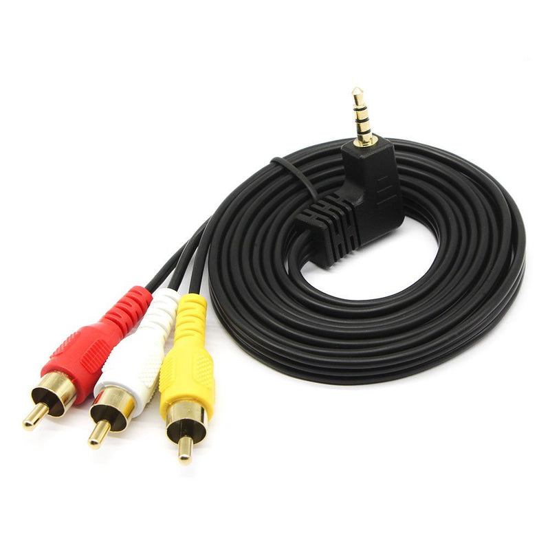 3.5 mm to RCA AV Camcorder Video Cable,3.5mm to RCA Stereo Audio Video AUX Cable for Smartphones,MP3, Tablets,Speakers,Home Theater (3.5mm Elbow 1.5m) - LeoForward Australia