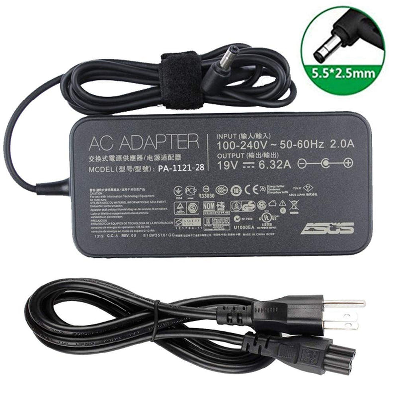  [AUSTRALIA] - 19V 6.32A 120W AC Charger for ASUS ROG GL552 GL552V GL552VL GL552VX GL552VW GL552JX GL552J GL553 GL553V GL553VE GL553VD GL553VW G551 G551V G551VW G551J G551JM G551JW G551JX G551JK Laptop Power Cord