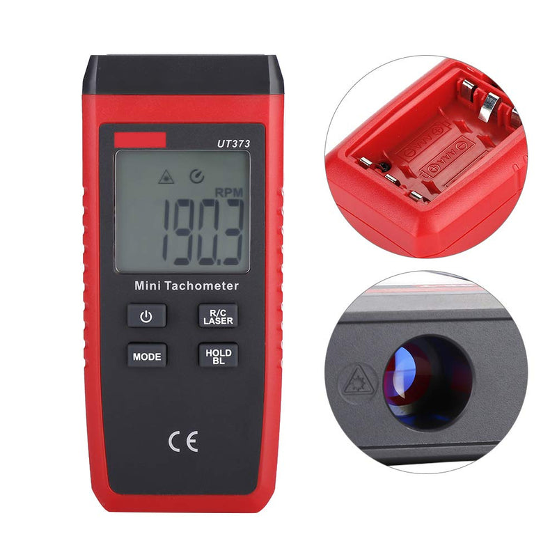  [AUSTRALIA] - Telituny Tach UT373 Mini Non-Contact Digital LCD Tachometer Laser RPM Tach Speed Meter for Home Lab Factory