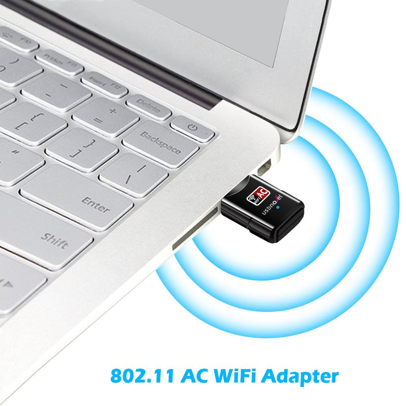 USBNOVEL AC 600Mbps USB WiFi Adapter for PC - Wireless Network Adapter with Dual Band 2.4GHz,5GHz High Gain Antenna WiFi USB,WiFi Dongle for Desktop Laptop Win10/8.1/8/7/XP, Mac OS 10.9-10.15 - LeoForward Australia
