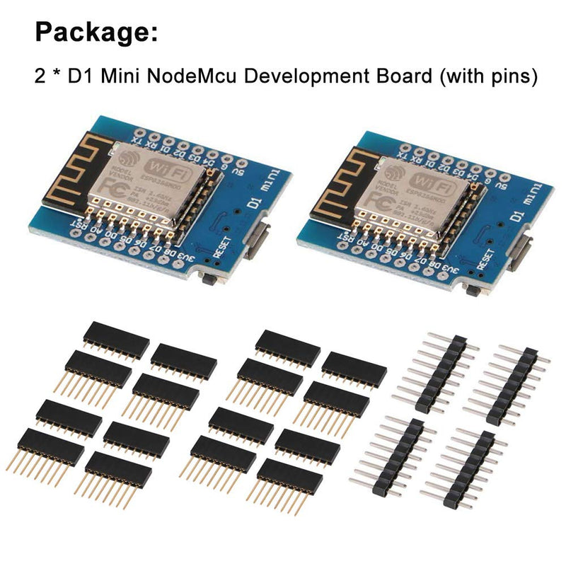  [AUSTRALIA] - MakerFocus 2pcs D1 Mini NodeMcu 4M Bytes Lua WiFi Development Board Base on ESP8266 ESP-12F N Compatible NodeMcu Ar duino Blue-2