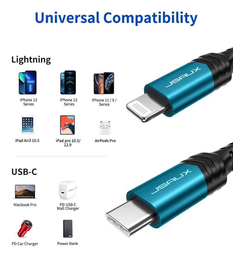  [AUSTRALIA] - JSAUX USB C to Lightning Cable 6FT, [Apple MFi Certified] iPhone 14 Fast Charging Cord USB C iPhone Cable for iPhone 14/14 Plus/14 Pro/14 Pro Max/13/13 Mini/13 Pro/13 Pro Max/12 Pro Max/11/SE-Green Green