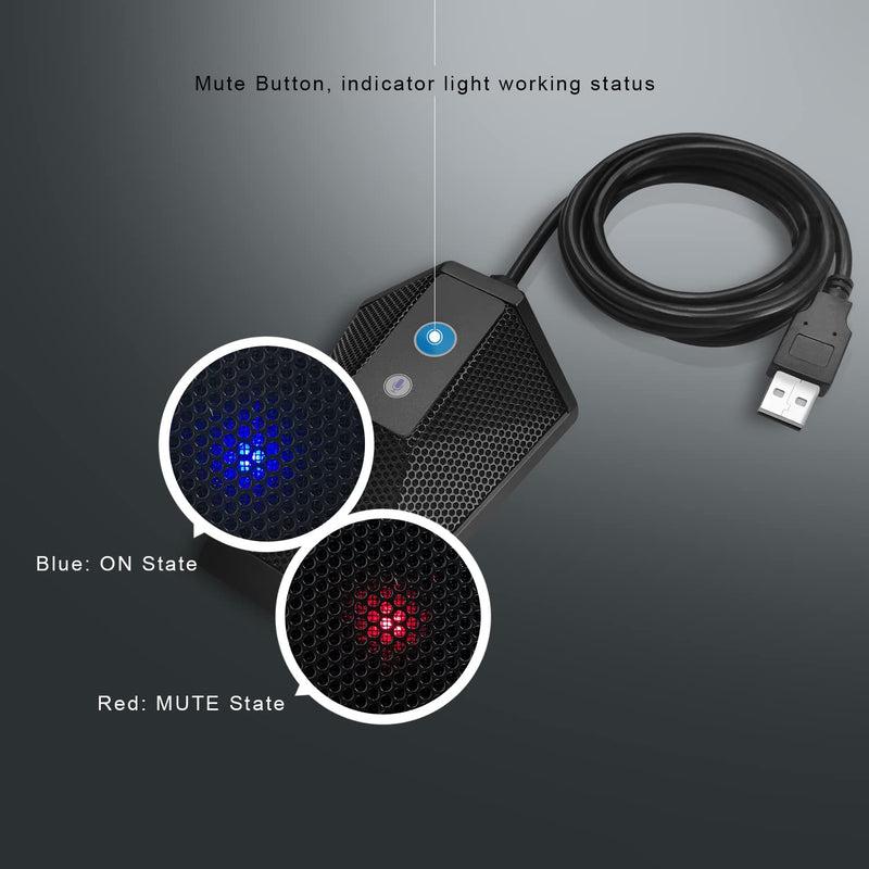  [AUSTRALIA] - SiZHENG USB Computer Microphone Boundary Microphone Plug and Play Condenser PC Loptop Mic with Mute Button LED Indicator, Ideal for YouTube, Skype, Facetime, Recording, Streaming, Gaming
