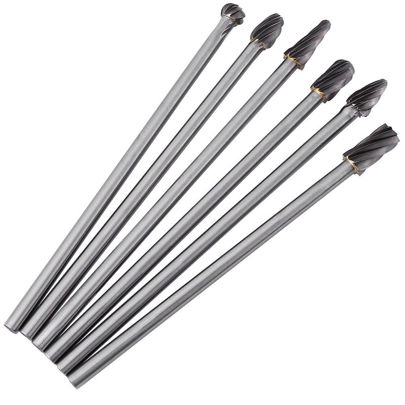 6pcs Tungsten Carbide Aluminum Rotary Files Burr Set 6mm Shank 10mm Cutting Diameter for Grinder Drill - LeoForward Australia