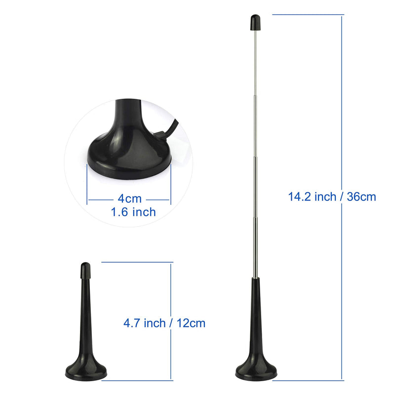  [AUSTRALIA] - Bingfu Telescopic FM Antenna Magnetic Base FM Radio Antenna for Pioneer Onkyo Yamaha Marantz Sherwood Indoor FM Radio Bluetooth Home Stereo Receiver AV Audio Video Home Theater Receiver Tuner