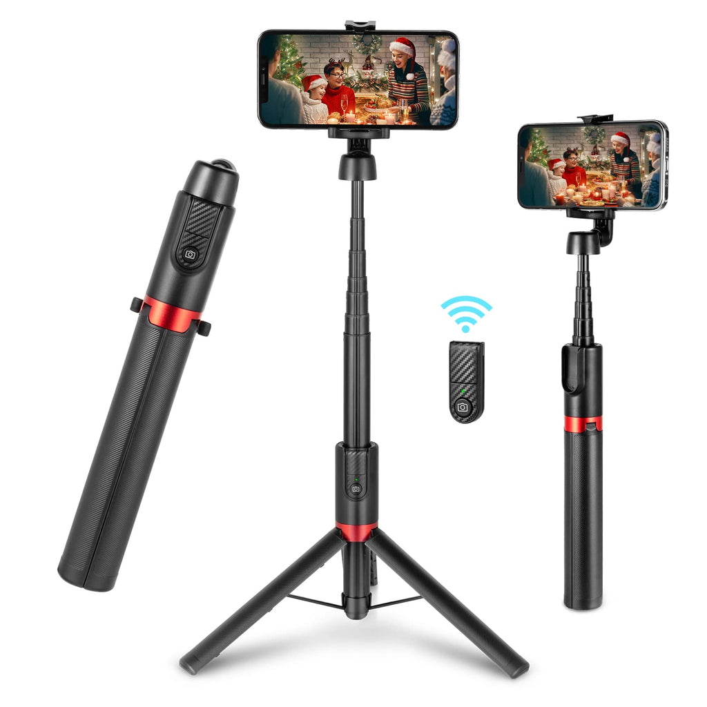  [AUSTRALIA] - simorr Selfie Stick Tripod with Bluetooth Remote 130 cm Portable Travel Tripod Stand for Selfie, Live Streaming, Video Conference, Makeup, TIK Tok, for All Phones - 3375