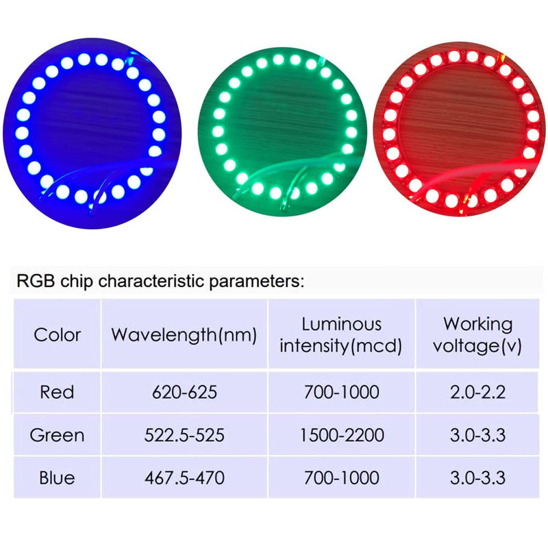  [AUSTRALIA] - DIYmall 24 Bits RGB LED Ring 24 X WS2812B WS2812 5050 Lamp Light with Integrated Drivers, Full Color Light Addressable Ring for Arduino Raspberry Pi ESP32 (Pack of 5pcs)