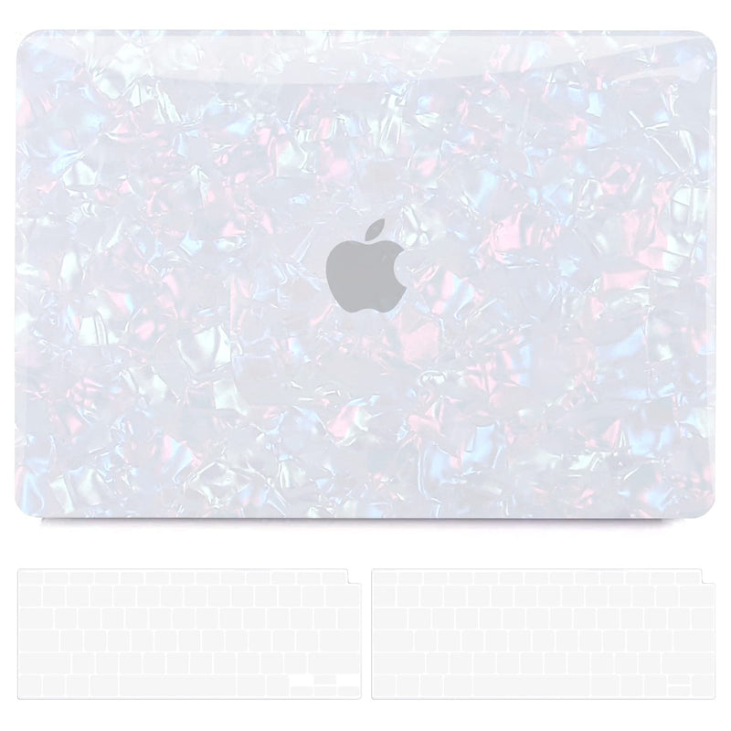  [AUSTRALIA] - B BELK Compatible with MacBook Air 13 inch Case, MacBook Air M1 Case 2022 2021 2020 2019 2018 A2337 A2179 A1932, Laptop Plastic Hard Case + 2 Keyboard Covers, Glitter Pearly-Lustre Shell Pattern Colorful Shell