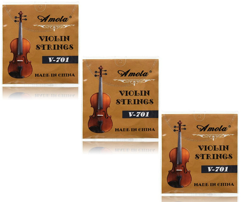 3 Packs Full Set Replacement Stainless Steel 4/4 Size Violin Strings E A D G - LeoForward Australia