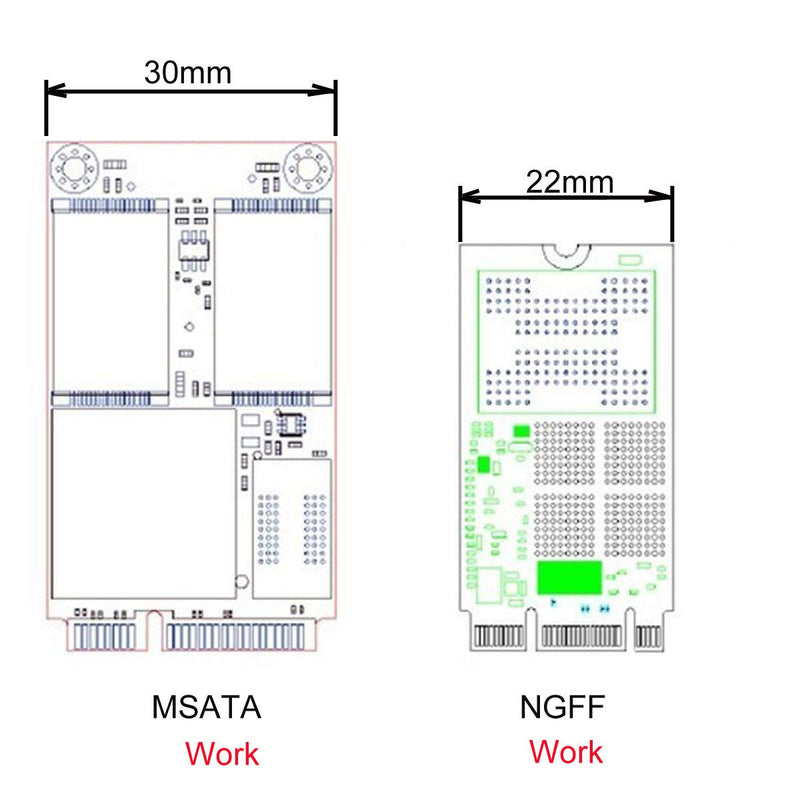 Cablecc USB 3.0 to SATA 22pin 2.5 Hard Disk to 2 in 1 Combo Mini PCI- E 2 Lane M.2 NGFF & mSATA SSD Adapter Converter - LeoForward Australia