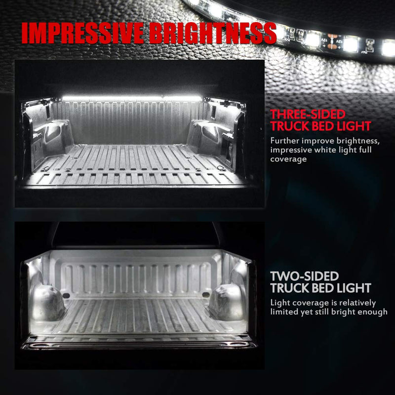  [AUSTRALIA] - MICTUNING 3Pcs 60 Inch Truck Bed Lights - White Waterproof LED Light Strip with On-off Switch Fuse Splitter Cable for Truck Jeep Pickup RV SUV Vans Cargo Boats and More